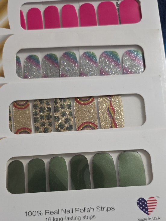 Color Street Other - Color Street Nail Strips - Hot Pink, Silver Glitter, Gold Glitter, Green